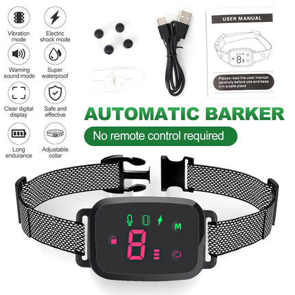 Dog Bark Collar-Compact Anti Barking Remote Stop Training sound-vibrate-shock