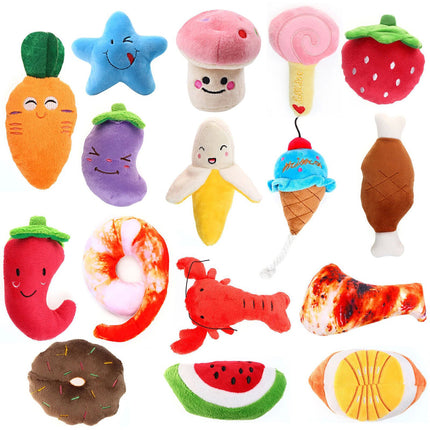 Pet Dog Chew Toys Cute Squeaker Squeaky Soft Plush Play Sound Puppy Teeth Toys