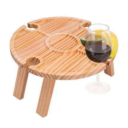 Folding Wine Rack Table Fruit Platter Storage Table Lap Tray Desk Outdoor Picnic
