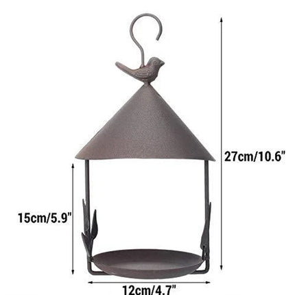 Hanging Bird Feeder Parrot Iron Food Container Wild Seed Outdoor Birdfeeders