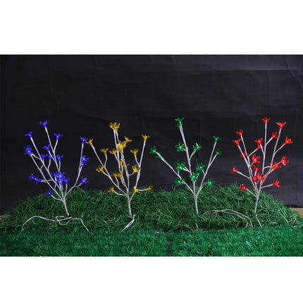 4 Pieces 80 LED Multi-Colored Cherry Blossom Solar Mini Tree Garden Lights