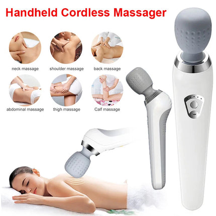 Portable Electric Massage Stick - USB Charging, Full Body Vibration Massager Gun White