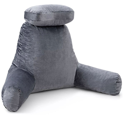 Bed Rest Pillow Reading Pillow Back Support w/ Detachable Neck Roll &amp; Covers