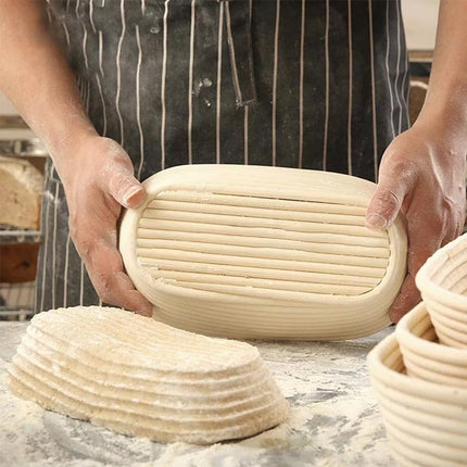 Set Of 2 Round and Oval Banneton Bread Proofing Basket Sourdough Tools Kit