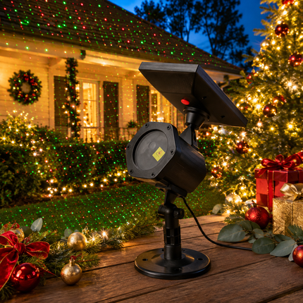 Solar & USB Outdoor Laser Projector Light 6-in-1 Starry Garden Light IP65 Waterproof
