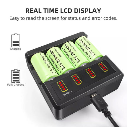 8x CR123 CR123A Rechargeable Battery + 4-Slot Charger 2800mAh For Arlo Camera