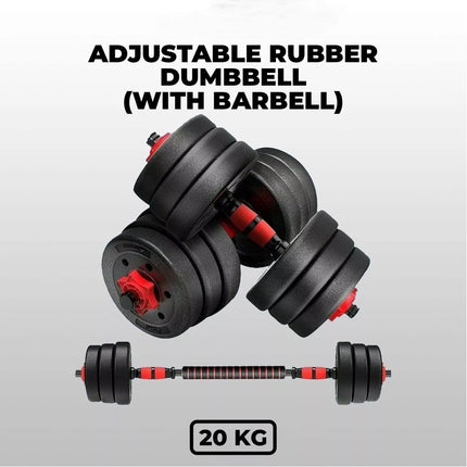 20kg Adjustable Dumbbell Set Barbell Set Home Gym Weights Exercise