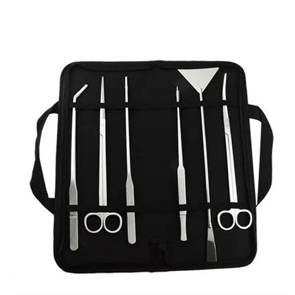 6PCS Aquarium Tool Kit Stainless Steel Aquatic Plant Tweezers Scissors Spatula Set