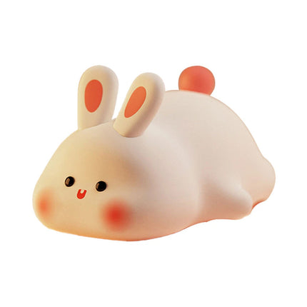 Big face rabbit patting small night light colorful toy ornaments