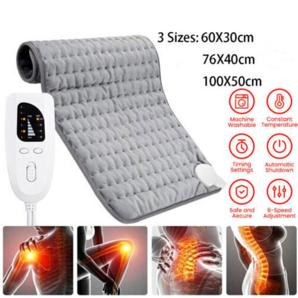 Electric Heat Pad Adjustable Heating Mat Warmer Blanket Back Pain Relief 100 x 50 cm
