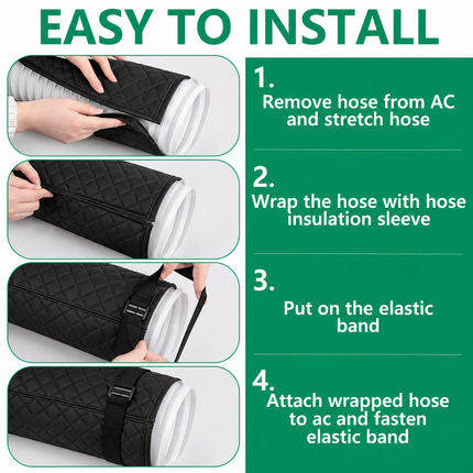Portable AC Hose Insulation Sleeve Adjustable Air Conditioner Hose Cover Wrap