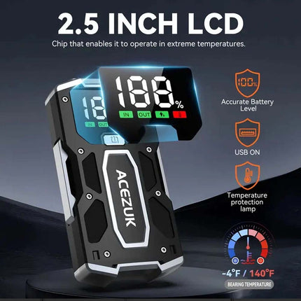 7000A Car Jump Starter Power Bank Pack Battery Booster Fast Charger Smart Cable