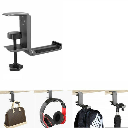 Headset Hanger Headphone Hook Holder Desk Mount Stand with Foldable Clamp