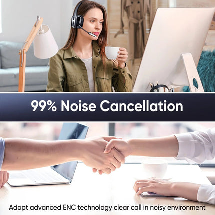 Bluetooth Headphones Noise Cancelling Microphone Trucker Bluetooth Headset