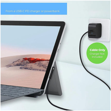 USB USB-C Power Charging Cable 15V/3A for Microsoft Surface Pro 6/5/4/3