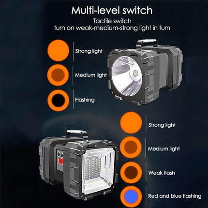100000LM LED Searchlight Spotlight USB Rechargeable Hand Torch Work Light Lamp