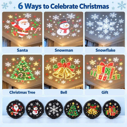 Christmas Ceiling Projector, DIY Tree Lamp Kit, 6 Film Discs, USB Powered