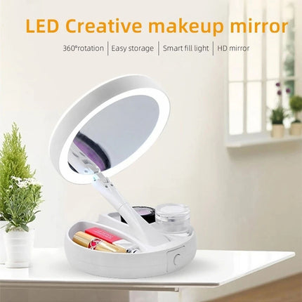10X Magnifying Makeup Mirror With LED Light 360° Rotation Flexible Foldable NEW