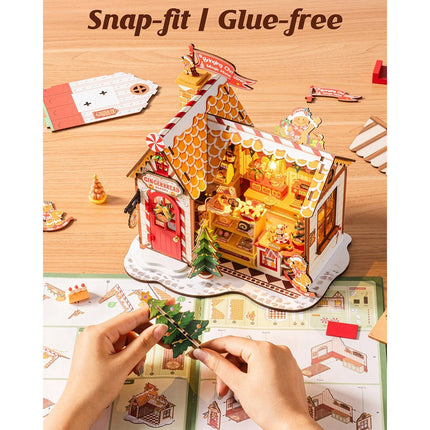 Wooden Christmas Miniature Room Doll House For Boys And Girls Xmas Eve Gift