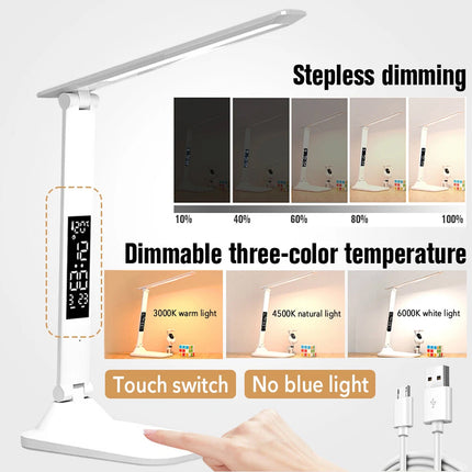 Touch LED Desk Lamp Bedside Study Reading Table Light USB Ports Dimmable