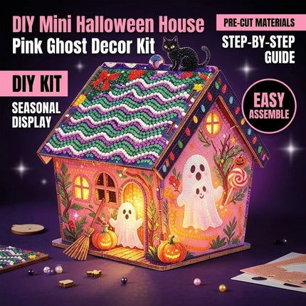 3D Spooky House Diamond Art Kits for Adults - Halloween Ghost Craft