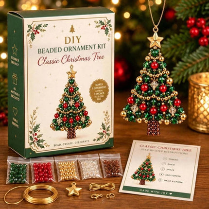 DIY Beaded Christmas Tree Ornament Craft Kit Handmade Beaded Hanging Set Style 1