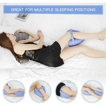 Leg Knee Pillow Cushion Support Pain Relief Washable Cover Memory Foam Pillow Blue