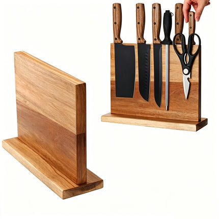 30cm Bamboo Knife Storage Rack Cutlery Holder Kitchen Organizer