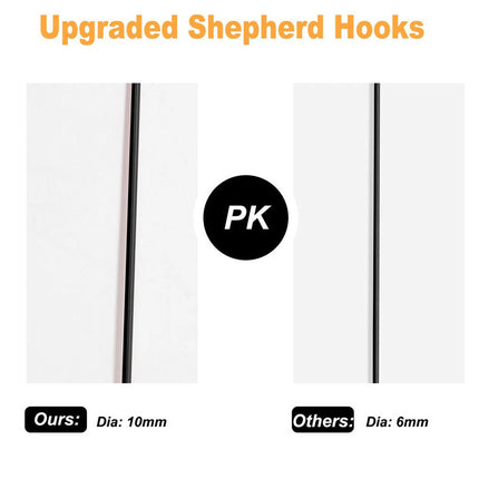 8 Pack Shepherd Hooks 90cm, Plant Basket Hanger Crook, Garden Stakes Bird Feeder Pole