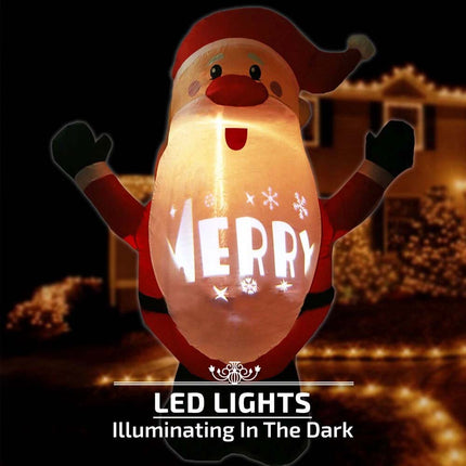 Inflatable Christmas Santa W/ Rotating Light Wave 1.8M Xmas Decoration Outdoor