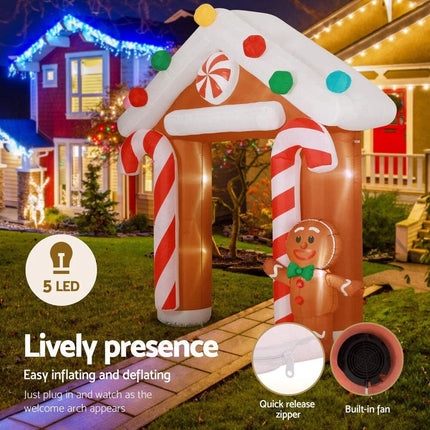 Christmas Inflatable Archwary Ginger 2.8M Illuminated Decorations