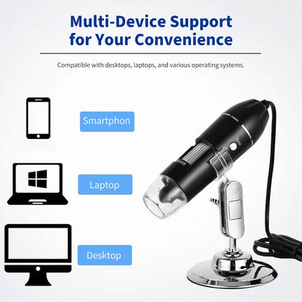 1600X Microscope 8LED Camera Magnifier Tool USB Digital for Android Mac Widows