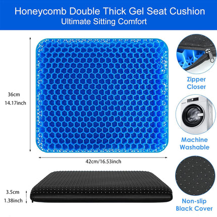 Double Layer Honeycomb Gel Seat Cushion Body Pressure Support for Car and Office Use