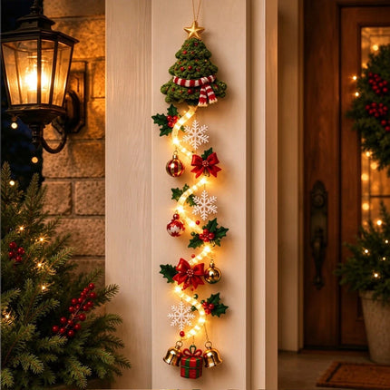 Glowing Christmas Door Hanger Decorations for Walls, Windows, Covered Porches