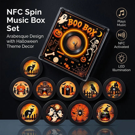 Magnetic NFC Music Box Creative Rotating Record Player Acrylic MP3 9 Tracks AU