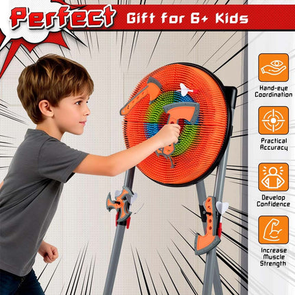 3 in 1 Throwing Target Set Throwing Game w/3 Throwing axes 3 Ninja Darts