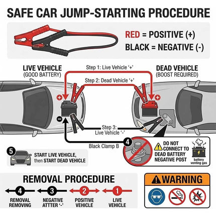 2000AMP Jumper Leads 4M Long Protection Car Battery Boost Cables Heavy Duty