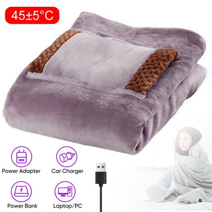 USB Electric Heated Warming Shawl Lap Blanket Heated Throw Heating Neck Mat