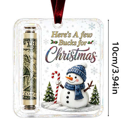 7Pcs Christmas Cash Gift Ornament, Acrylic Christmas Money Holder for Cash