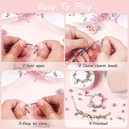 Charm Bracelet Making Kit, Jewelry Arts and Crafts DIY Handmade Gift Set