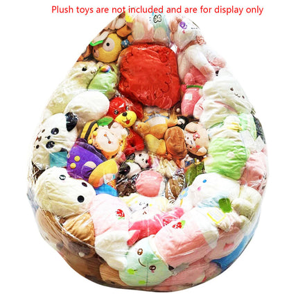 150L Clear Stuffed Animal Bean Bag Chair Cover Plush Toys Storage Organizing