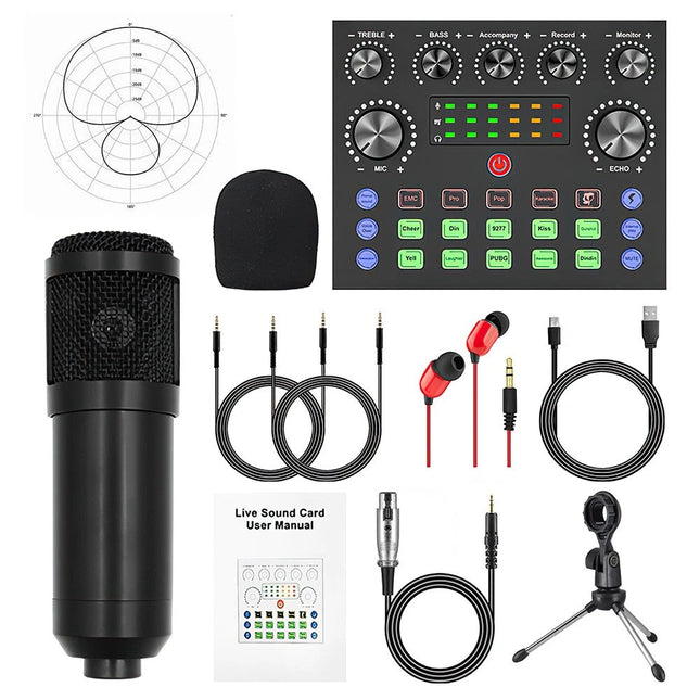 Home Studio Recording Kit Podcast Music Mixer Equipment Condenser Microphone Set