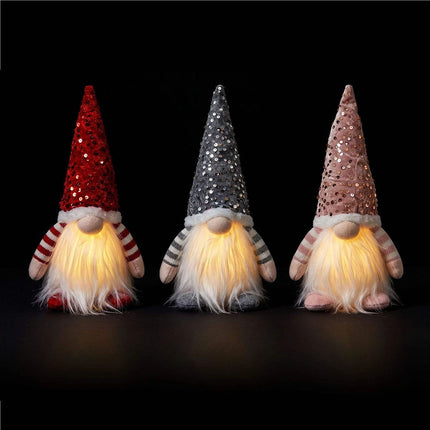 Christmas Gnomes Light Up Christmas Decorations Plush Goblin Set