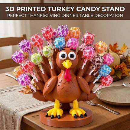Thanksgiving Turkey Lollipop Holder, 3D Printed Turkey Lollipop Stand and Candy