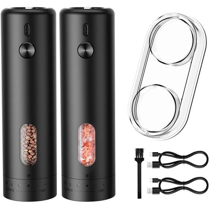 2pc Electric Salt And Pepper Grinder Set, Rechargeable Salt And Pepper Mill