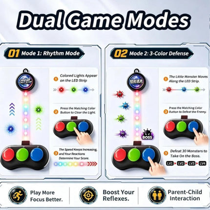 RGB LED Reflex Game,Funny Light Defense Challenge Interactive Game,Fast Press