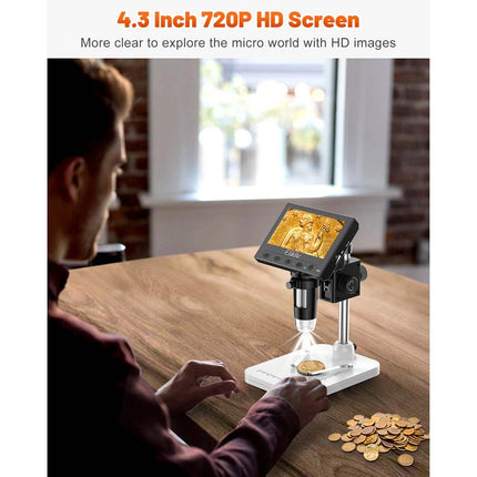 4.3" LCD Digital Microscope Coin Magnifier 1000x LCD Digital Microscope Coin Microscope for Collector