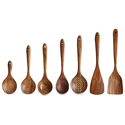 Wooden Utensils Set For Kitchen Messon Handmade Natural Wooden Cooking Spoons