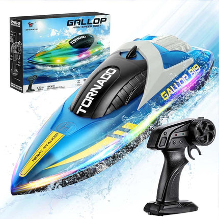 2.4GHz RC Racing Boat 15KM/H High-Speed Power Electric Remote Control LED Light