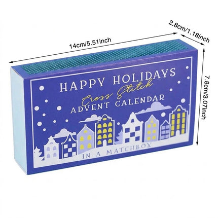 Christmas Cross Stitch Advent Calendar, Stitch Advent Calendar Christmas Blue